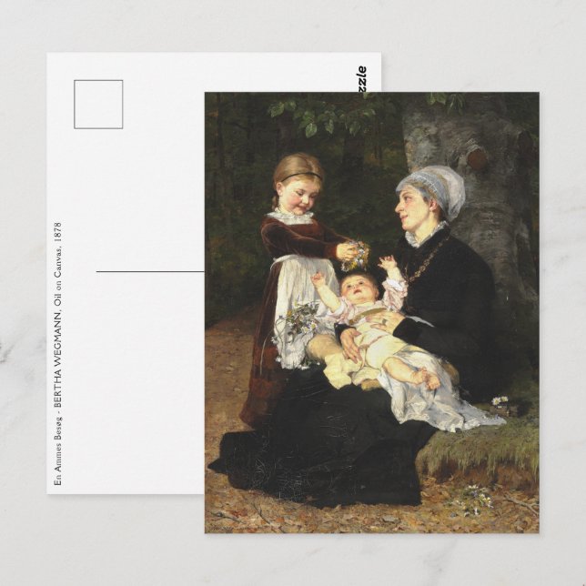 En Ammes Besøg - Bertha Wegmann Fine Art  Postcard (Front/Back)