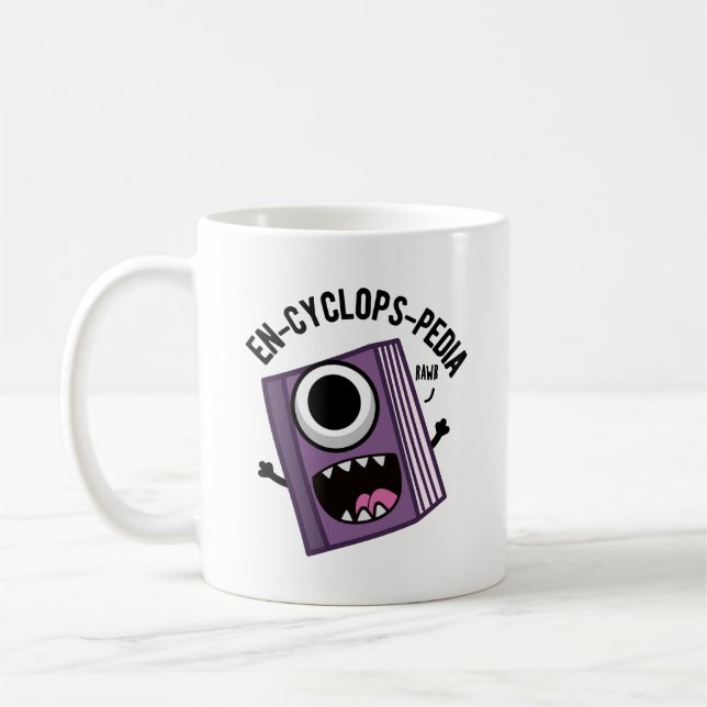 En-cyclops-pedia Funny Encyclopedia Pun  Coffee Mug (Left)