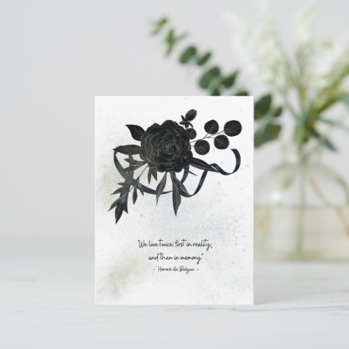 EN | Elegant Sympathy Card – Black Rose