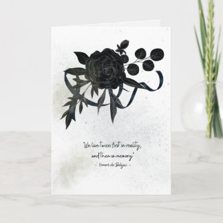 EN | Elegant Sympathy Card - Black Rose