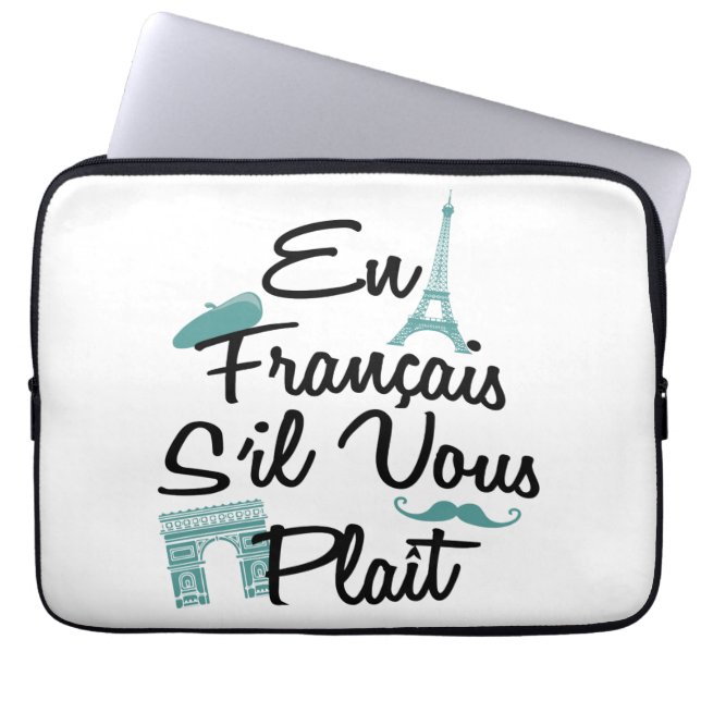 En Francais S'il Vous Plait - French Language Laptop Sleeve (Front)