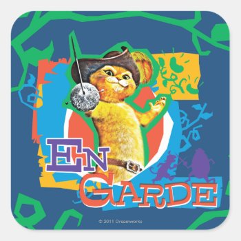En Garde Square Sticker by pussinboots at Zazzle