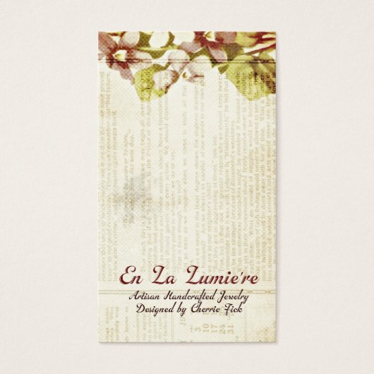 En La Lumiere Earring Card September 2012 (Front)