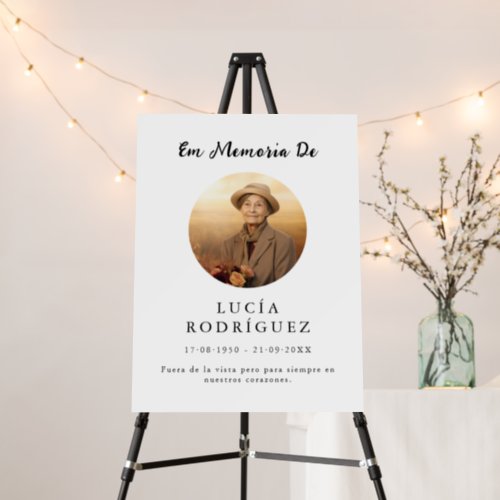 En Memoria De Spanish Memorial Funeral Photo  Foam Board