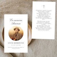 En Memoria | Funeral Prayer Photo Card in Spanish