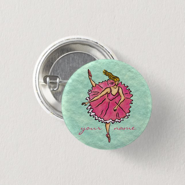 en Pointe Ballerina Button (Front & Back)