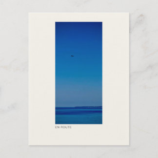 EN ROUTE — Minimal Airplane & Blue Sky Photo Postc Postcard