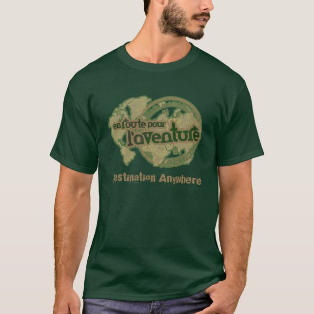 en route pour l'aventure anywhere green tee (Front)