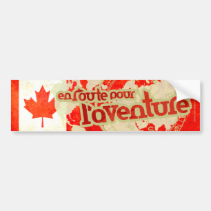 en route pour l'aventure maple leaf car sticker