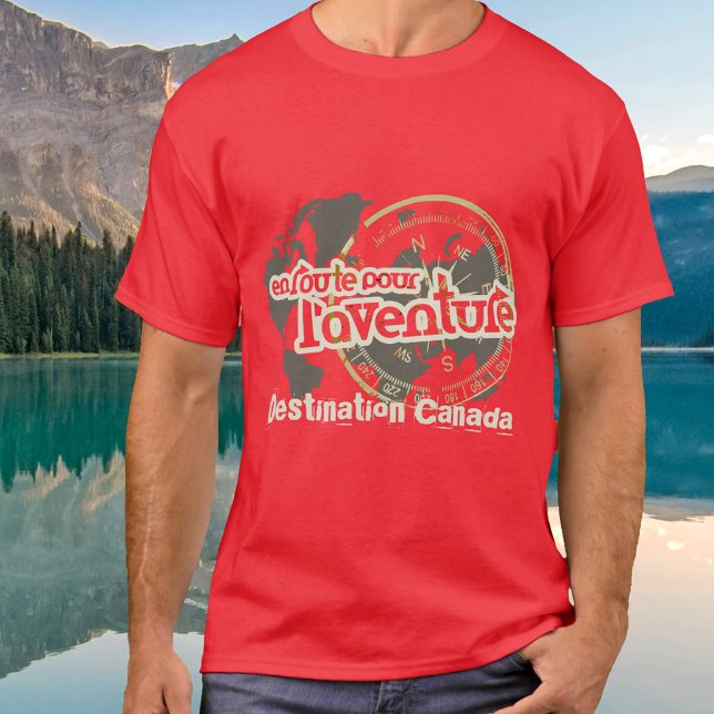 en route pour l'aventure traveler red t-shirt (Creator Uploaded)