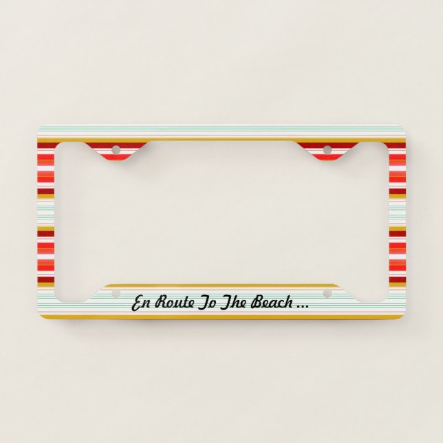 En Route To The Beach License Plate Frame (Front)