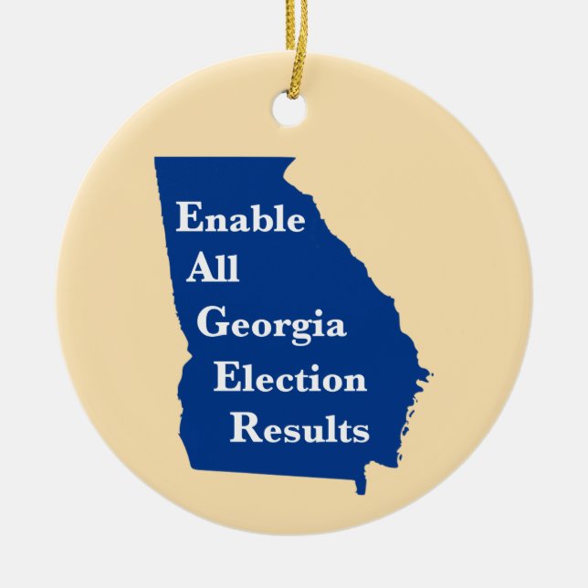 Enable All Georgia Election Results Ceramic Orname Ceramic Ornament (Front)