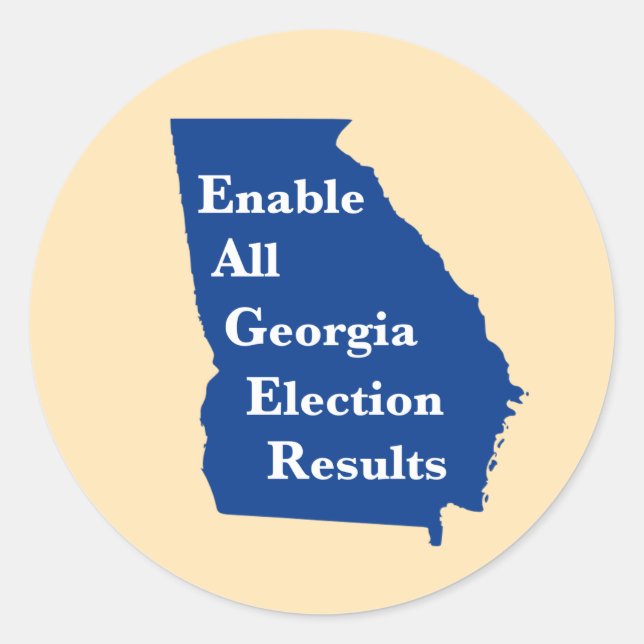 Enable All Georgia Election Results Classic Round  Sticker (Front)