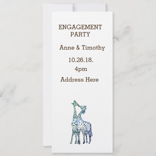 Enagegement Party Invitation Card Art Drawing