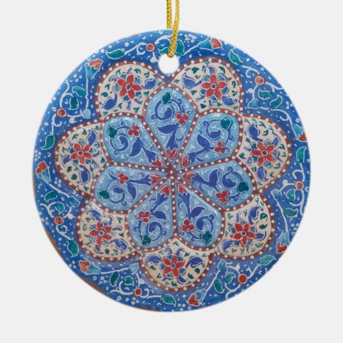 Enamel art metal frame design ceramic ornament