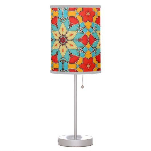 Enamel Look Mosaic / Stained Glass Flower Table Lamp (Left)