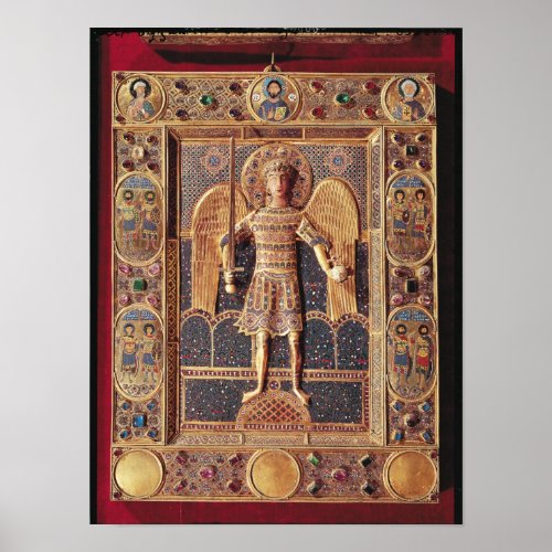 Enamelled plaque depicting the Archangel Michael Poster
