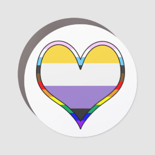 Enby Heart Car Magnet