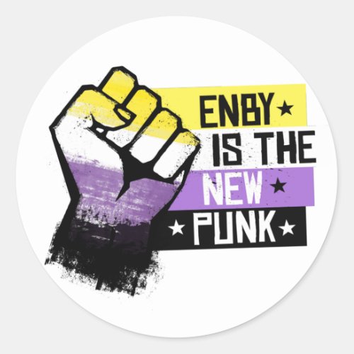 Enby is the new punk  classic round sticker