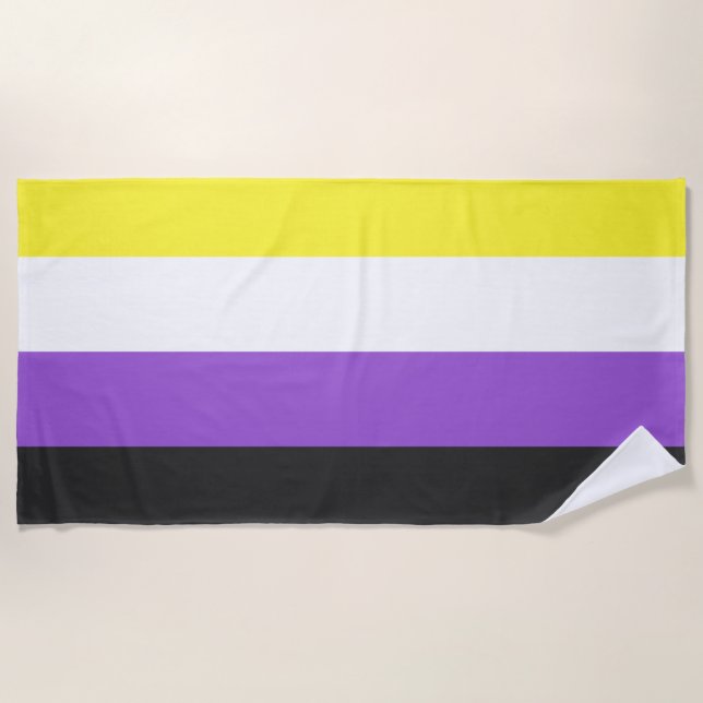 Enby (Non-binary Pride) Flag Beach Towel (Front)