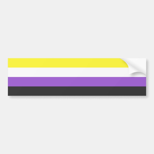 Enby (Non-binary Pride) Flag Bumper Sticker (Front)