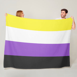 Enby (Non-binary Pride) Flag Fleece Blanket