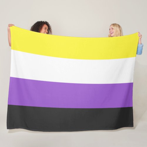 Enby Non_binary Pride Flag Fleece Blanket