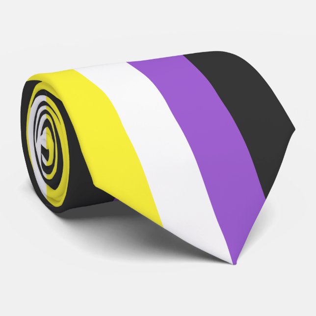Enby (Non-binary Pride) Flag Neck Tie (Rolled)