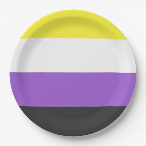 Enby Non_binary Pride Flag Paper Plates
