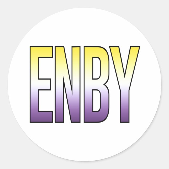 ENBY - Nonbinary Classic Round Sticker (Front)