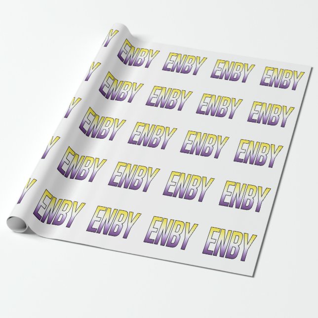 ENBY - Nonbinary Wrapping Paper (Unrolled)