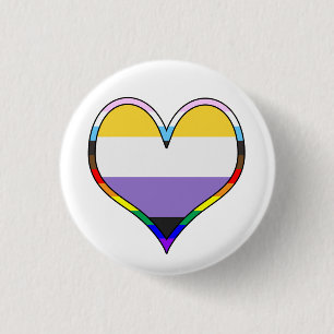 Enby Pride Heart Button