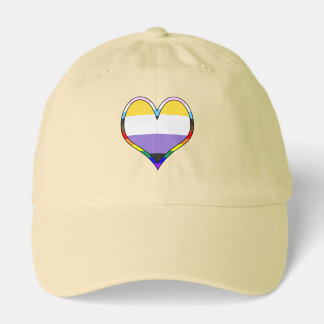 Enby Pride Heart Hat
