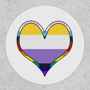 Enby Pride Heart Patch
