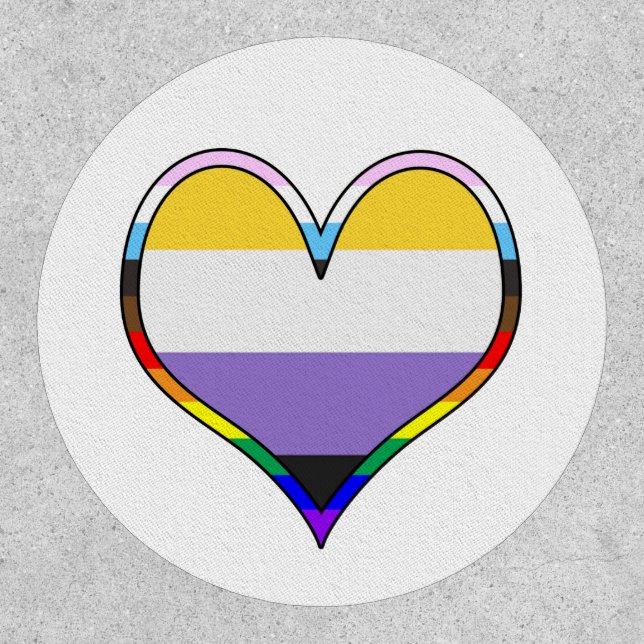 Enby Pride Heart Patch (Front)