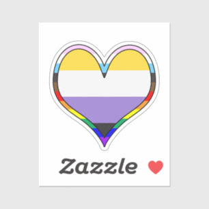 Enby Pride Heart Sticker