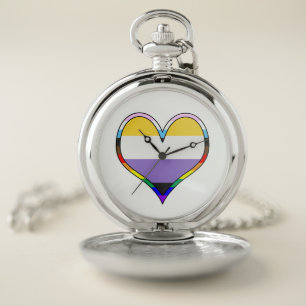 Enby Pride Heart Watch