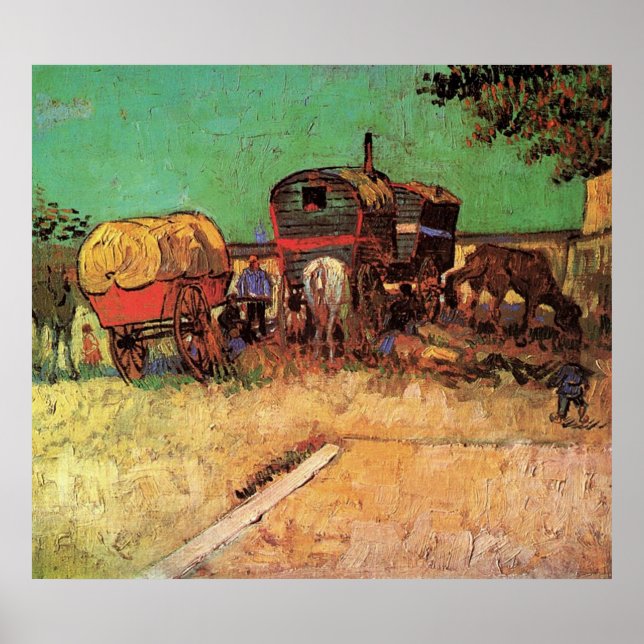 Encampment of Gypsies with Caravans Poster (Front)