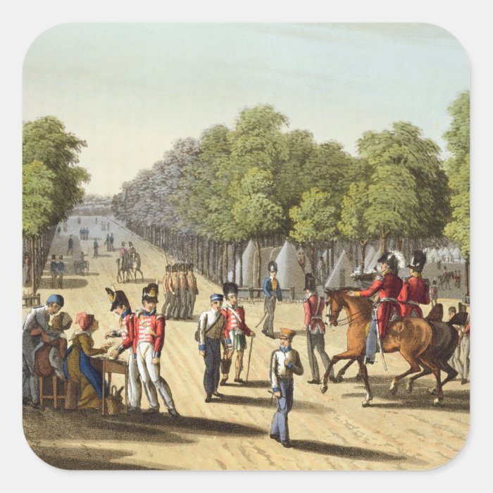 Encampment of the British Army in the Bois de Boul Square Sticker