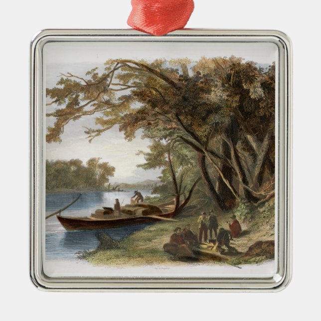 Encampment of the Travellers on the Missouri, plat Metal Ornament (Front)