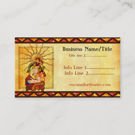 Customizable Encantador De Serpientes AZTEC TRADING POST TATTOO Business Card Templates
