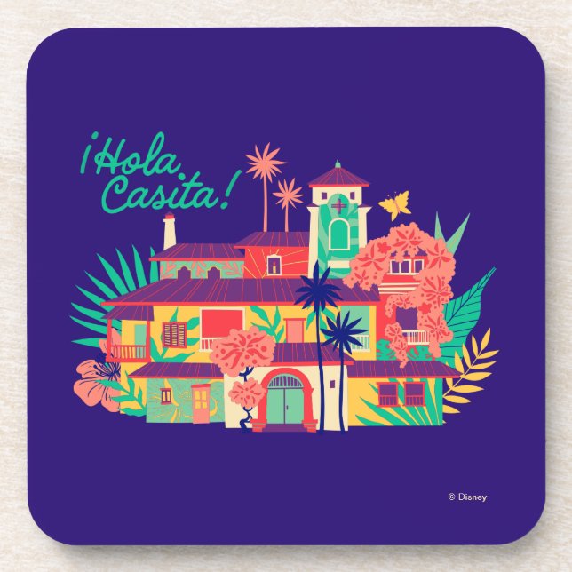 Encanto | Casa de Los Madrigal - Hola Casita Beverage Coaster (Front)