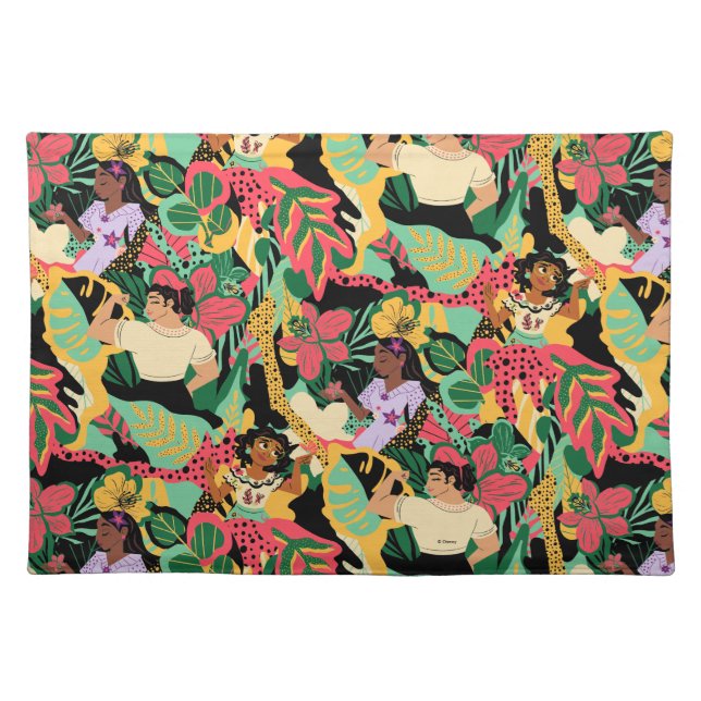 Encanto Colorful Floral Pattern Cloth Placemat (Front)