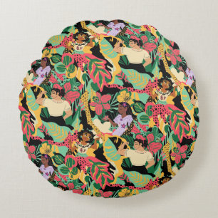 Encanto Colorful Floral Pattern Round Pillow