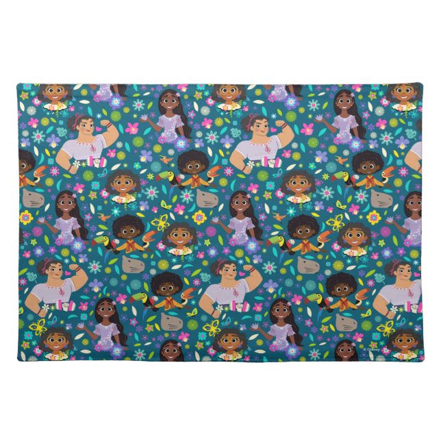 Encanto | Floral Character Pattern Cloth Placemat (Front)