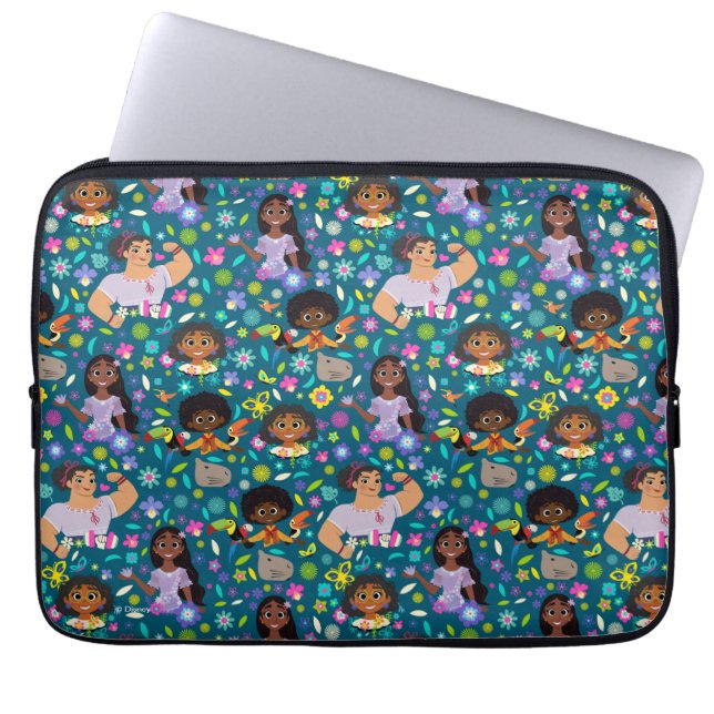 Encanto | Floral Character Pattern Laptop Sleeve (Front)