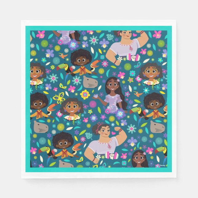 Encanto | Floral Character Pattern Napkins (Front)