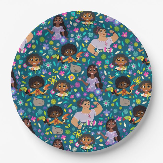Encanto | Floral Character Pattern Paper Plates (Front)