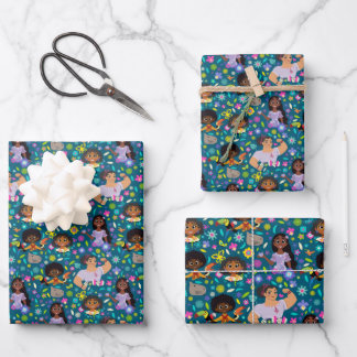 Encanto | Floral Character Pattern Wrapping Paper Sheets