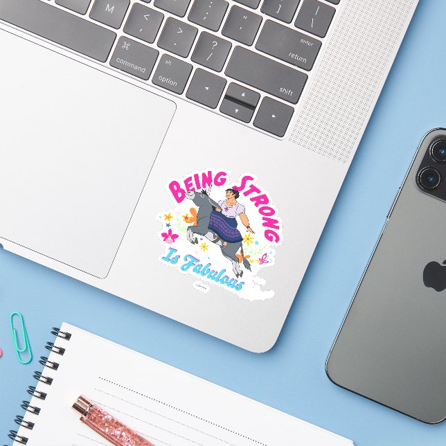 Encanto | Luisa - Being Strong Is Fabulous Sticker (Laptop w/ iPhone)